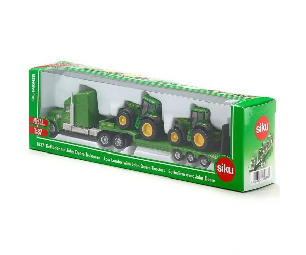 SIKU Nákladné auto John Deere s traktorom herná súprava 1/87