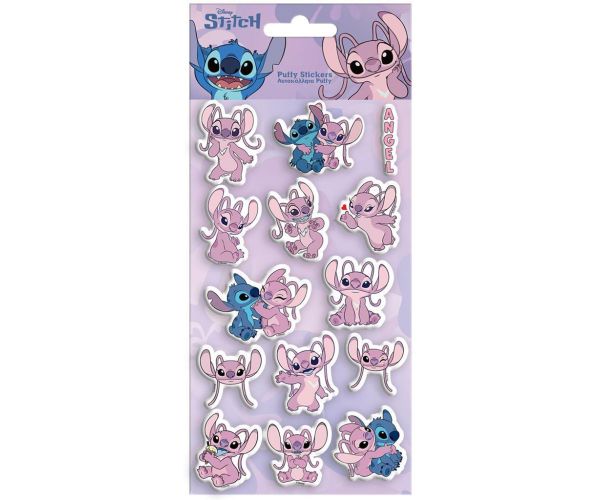 Luna: Disney Stitch a Angel sada 3D vypuklých nálepiek na hárku 10 × 22 cm