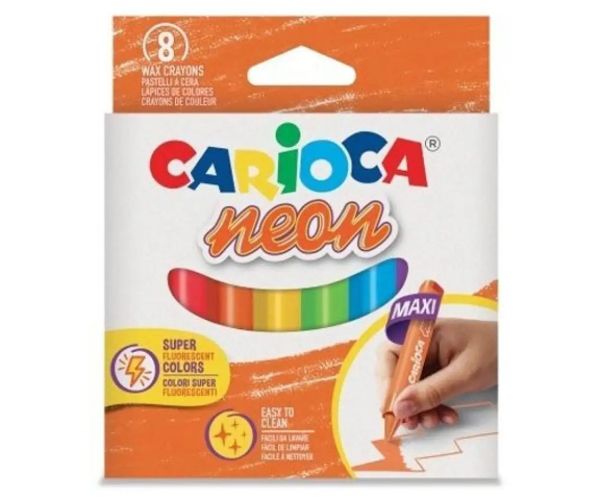 8-dielny set trojhranných neónových pasteliek Maxi - Carioca