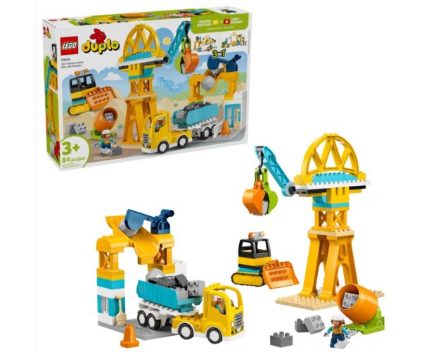 LEGO® DUPLO®: 3 v 1 stavebná plocha a pracovné stroje (10476)