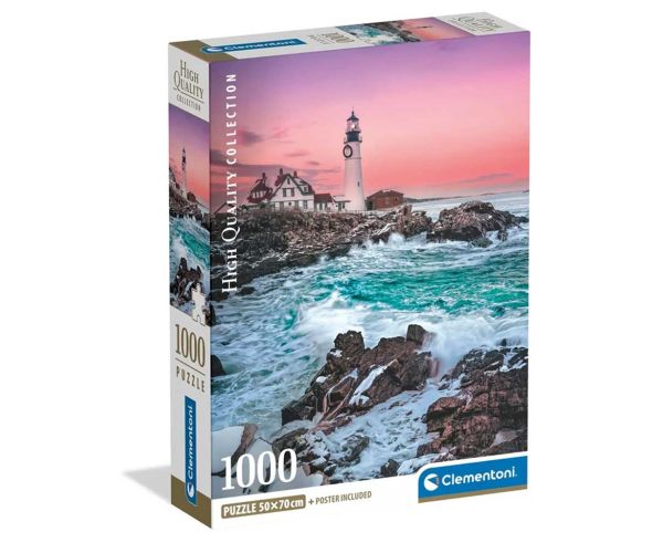 Prvý sneh v Portland Head HQC 1000-dielny puzzle s plagátom - Clementoni