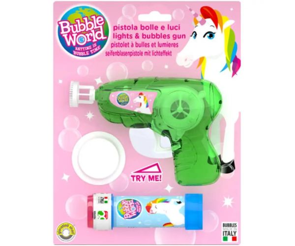 Unicorn, svietiaci bublifuk pištoľ so 60ml tekutinou
