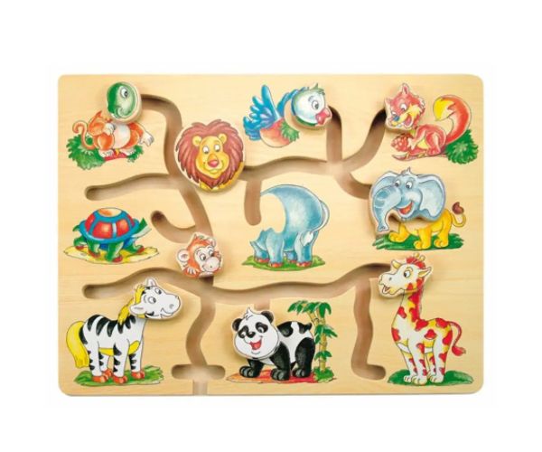 Neuveriteľné zvieratá drevené puzzle