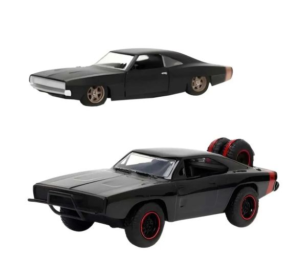 Rýchlo a zbesilo: Dom Toretto Dodge Charger R/T 1970 & Dodge Charger Widebody 1968 kovový autíčko 2ks balenie 1/32 mierka 13cm - Jada Toys