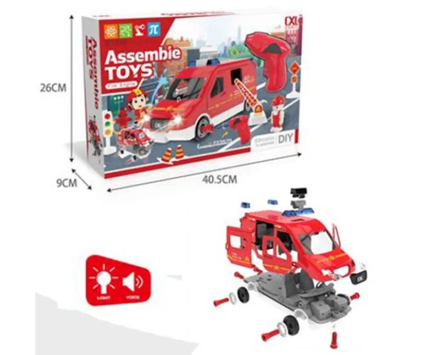 DIY Urob si sám! Hasičské auto so svetelnými a zvukovými efektmi 63 dielny set