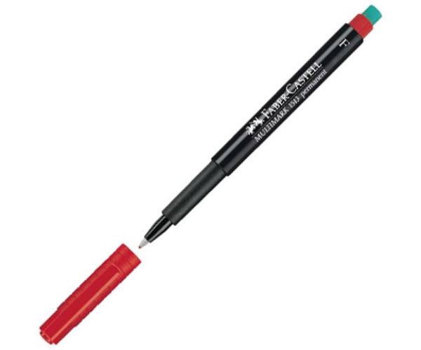 Faber-Castell: Multimark permanentný marker F 0,6mm červený