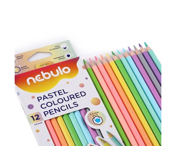 Nebulo: Súprava pastelových farebných ceruziek 12 ks