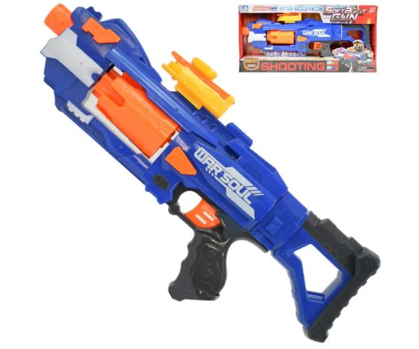Soft Bullet Gun: Manuálna zbraň s otočným zásobníkom a nábojmi 44cm