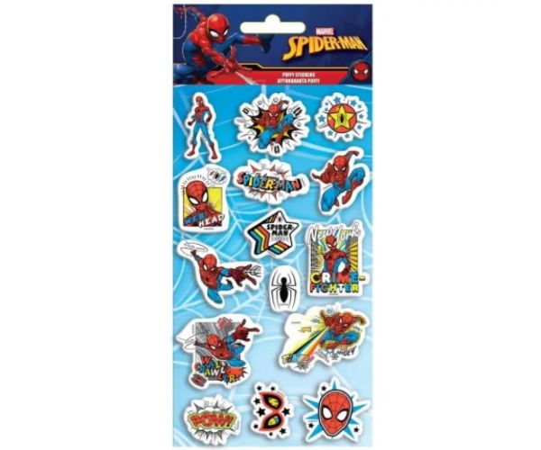 Úžasný Spider-Man 3D pufová nálepka set 10x22cm na hárku