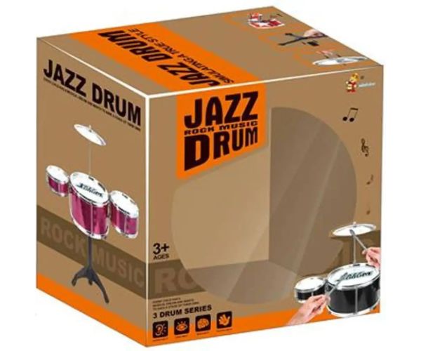 Jazz Drum 4 dielny čierny bicí set so stojanom