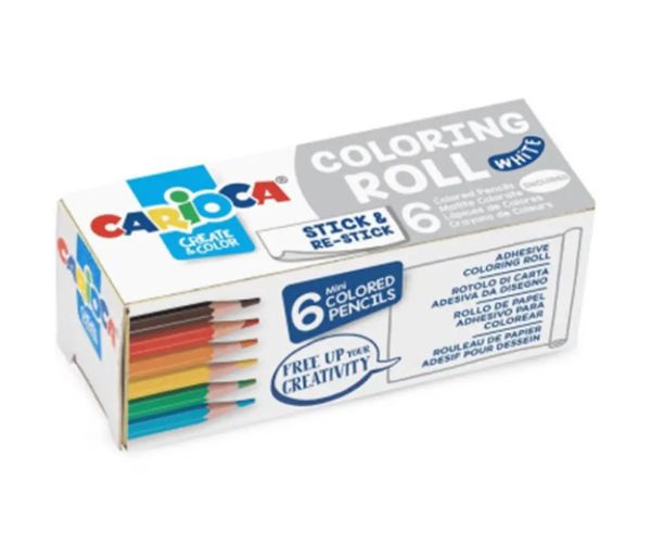 Samolepiaci mini valec na maľovanie so 6 mini ceruzkami - Carioca