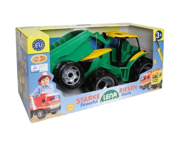 LENA: Veľký traktor s prívesom zeleno/žltý 93 cm