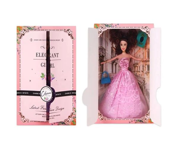 Elegantná módna bábika s príslušenstvom v ružových šatách 30cm