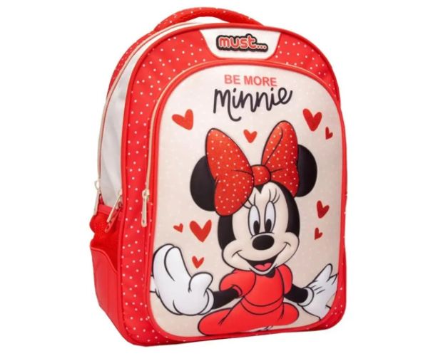 Must: Be more Minnie Mouse červená školská taška, batoh 32x18x43cm