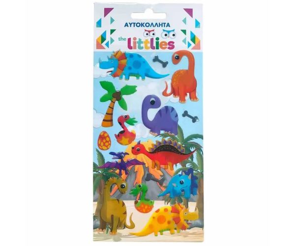 Luna: The Littlies dinosaurové Pufi Nálepky set 10x22cm