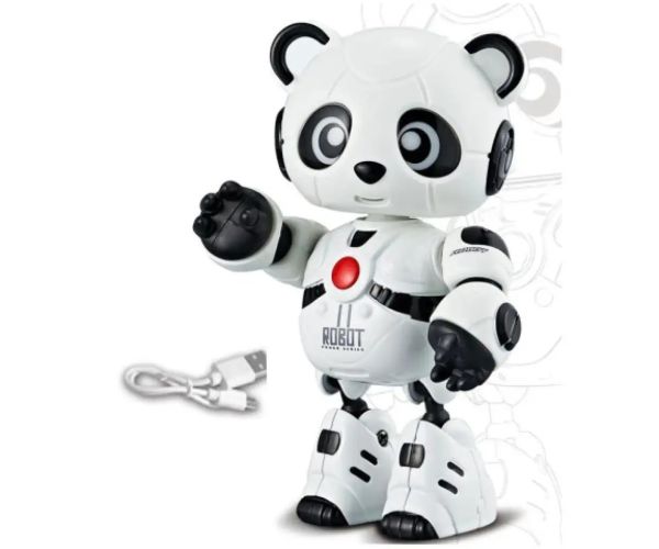 11 Robot panda kamoš so svetlom a zvukom, s kovovým rámom