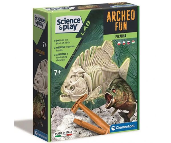 Science & Play: Piranha fluorescenčný archeologický set - Clementoni