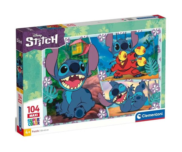 Disney+Stitch 104-dielna maxi Supercolor puzzle - Clementoni