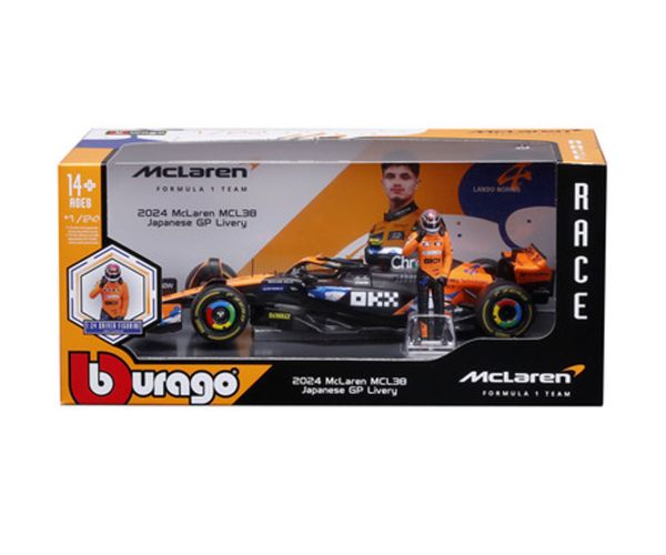 Bburago: F1 pretekárske auto - Mclaren MCL39 Norris 1 /24
