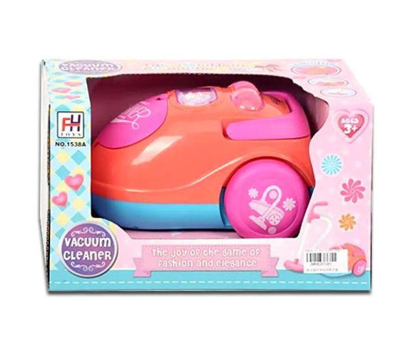Ružový elektronický vysávač so svetlom 22 cm