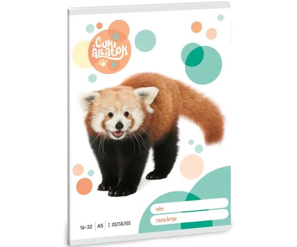 Ars Una: Milé zvieratá - Červená panda linajkový zošit pre 2. ročník 32 strán A/5