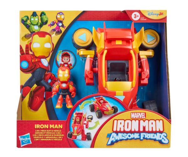 Marvel: Iron Man 2 v 1 Mech Iron Man auto a figúrková sada - Hasbro