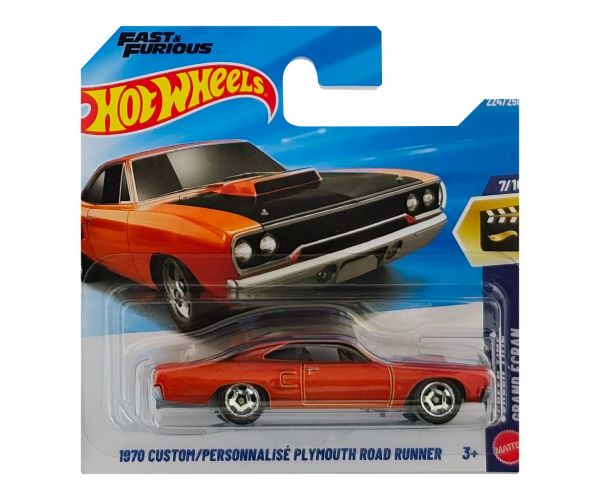 Hot Wheels: 1970 Custom Plymouth Road Runner autíčko 1/64 - Mattel