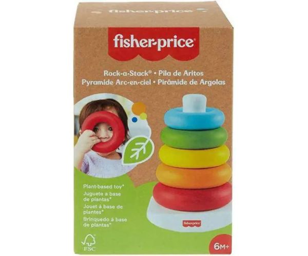 Fisher-Price: ECO Farebná kruhová pyramída , baby hračka - Mattel