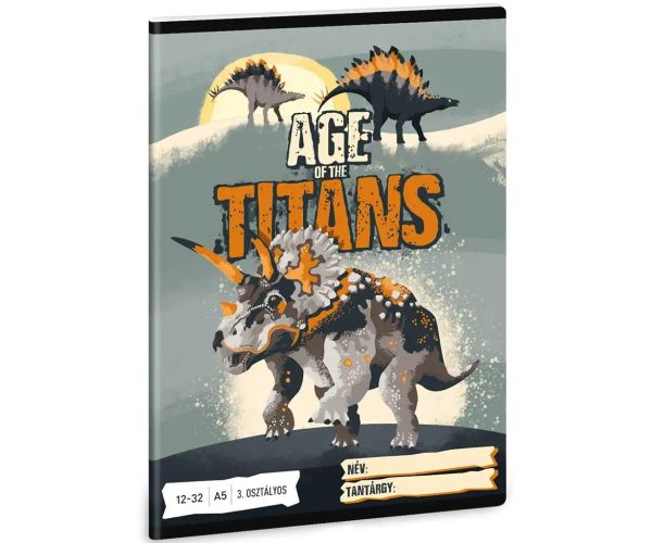 Ars Una: Age of Titans dinosaurový 3. ročníkový linkovaný zošit 32 strán A/5