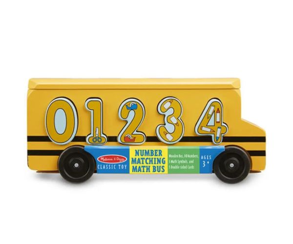 Drevený triedič tvarov školský autobus so číslicami - Melissa & Doug
