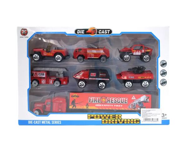 Power Driving: 7-dielny set hasičských autíčok