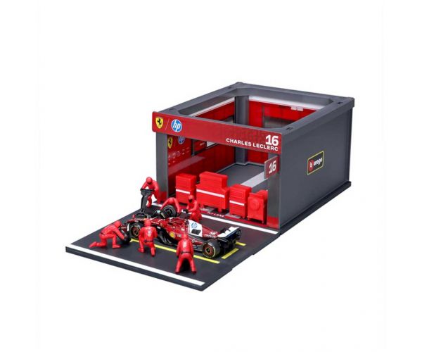 Bburago: F1 pretekárske auto - Ferrari SF-25 Pit / Charles Leclerc 1/43