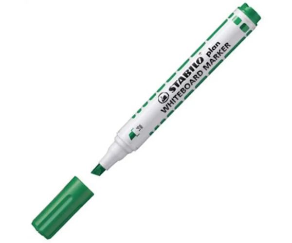 Stabilo: Plan WhiteBoard zelená fixka na tabuľu s rezaným hrotom