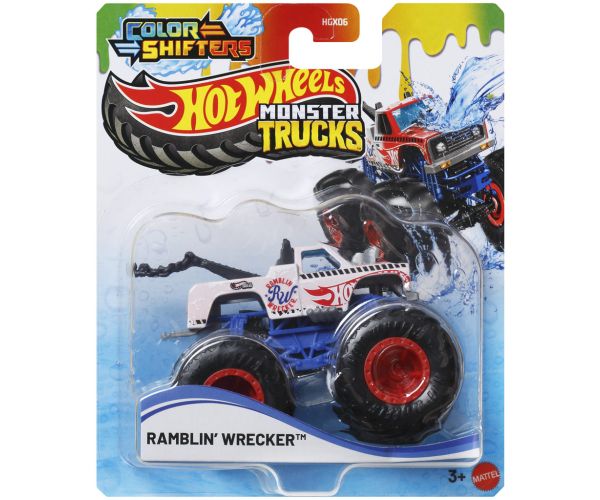 Hot Wheels Monster Trucks: Ramblin Wrecker auto so zmenou farby 1/64 - Mattel