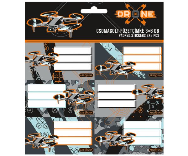 Ars Una: Drone X - balené nálepky na zošity 3 x 6 ks