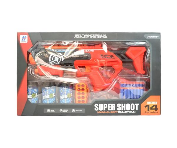 Super Shoot: Manuálna zbraň s nábojmi a terčami 46cm