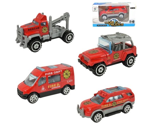 World of Trucks: Hasičské autá v rôznych variantoch 7cm