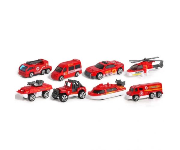 X-Fireproof 8 dielny set hasičských autíčok