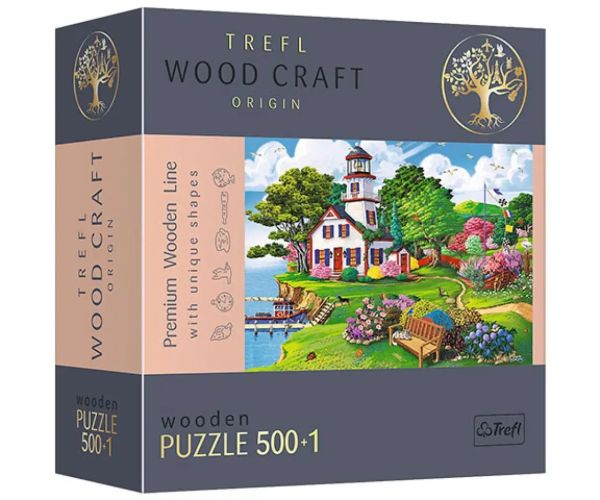 Wood Craft: Letný prístav, 500+1-dielne drevené puzzle - Trefl