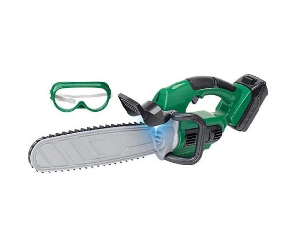 PowerTool elektrická reťazová píla s ochrannými okuliarmie pre deti