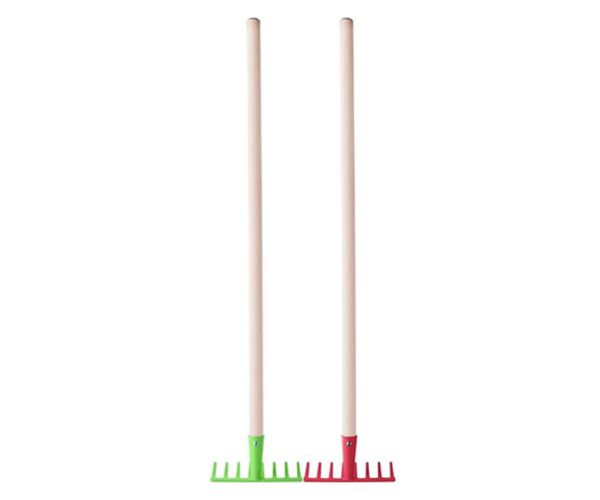 Záhradné hrable so 75cm drevenou rúčkou v rôznych farbách 1ks - Woodyland