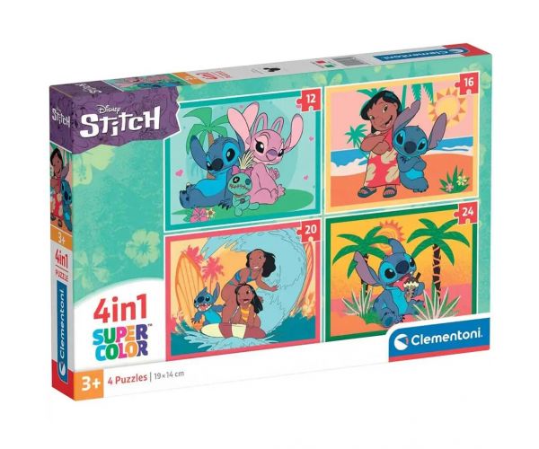 Disney+Stitch 4v1 Supercolor puzzle - Clementoni