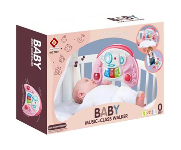 Vzdelávacia baby hračka so svetelnými a zvukovými efektmi v ružovej farbe