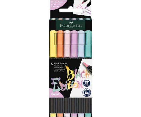 Faber-Castell: Black Edition pastelové farby 6-dielny set farebných fixiek