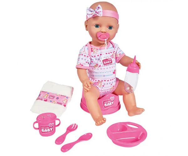 New Born Baby cikajúca bábika s príslušenstvom 43cm - Simba Toys