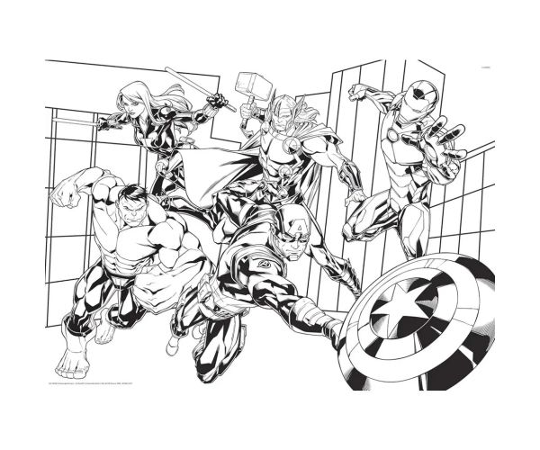 Avengers 2 v 1 150-dielne maxi puzzle a omaľovánka 70x50 cm - Lisciani