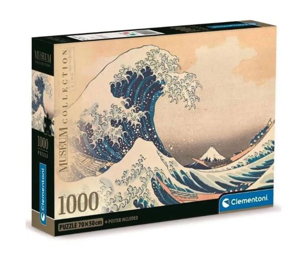 Hokusai - Veľká vlna pri Kanagawe 1000 kusov puzzle - Clementoni