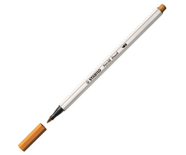 Stabilo: Pen 68 brush fixka v okrovo-žltej farbe