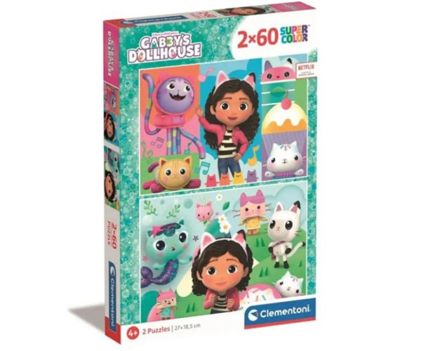 Gábinin kúzelný domček Supercolor puzzle 2x60ks - Clementoni