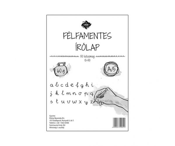 Félfamentes písací blok A5 10–50 v nylóne